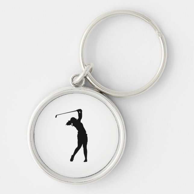 Golf Silhouette Keychain Minimal Gift for Golf Lov (Front)