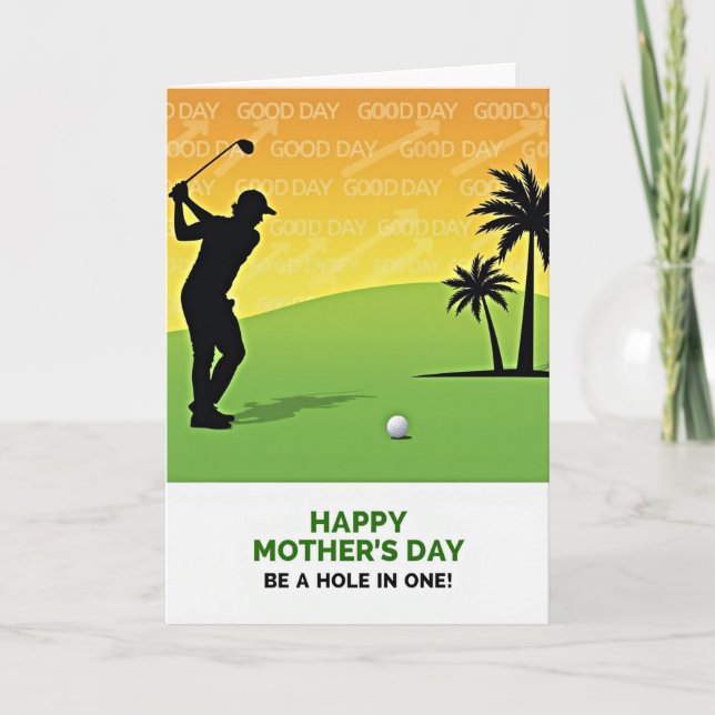 Golf Silhouette Mothers Day Card (Front)