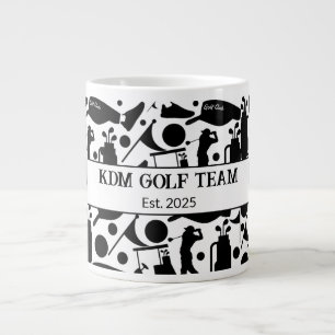 Golf Silhouette Pattern Classic Black & White Giant Coffee Mug