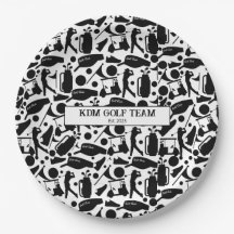 Golf Silhouette Pattern Classic Black & White 