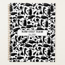 Golf Silhouette Pattern Classic Black & White 