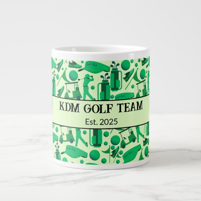 Golf Silhouette Pattern Classic Branding buisness  Giant Coffee Mug (Front)