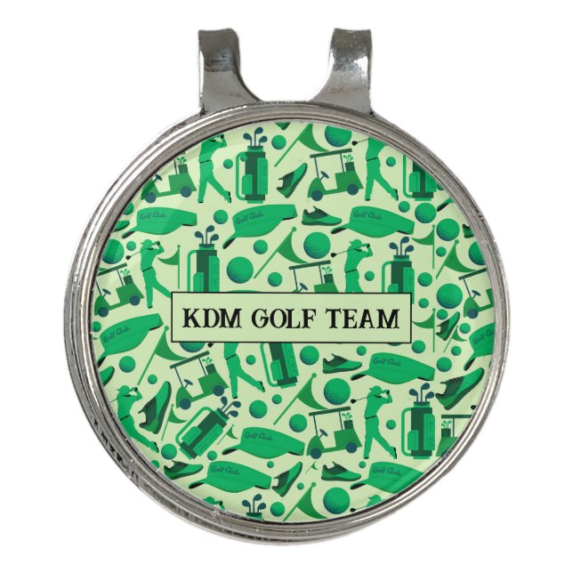 Golf Silhouette Pattern Classic Branding buisness  Hat Clip (Front)
