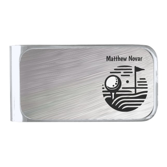 Golf Silver Finish Money Clip (Front)