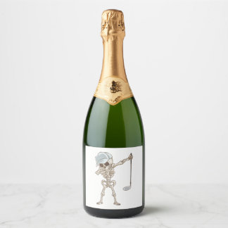Golf Skeleton Sparkling Wine Label