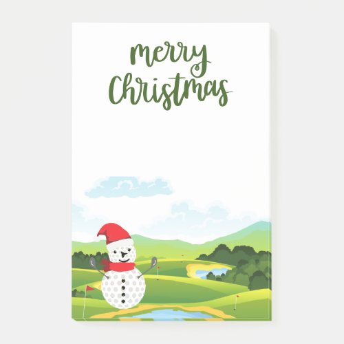 Golf Snowman for Golfer Merry Christmas  Post_it Notes