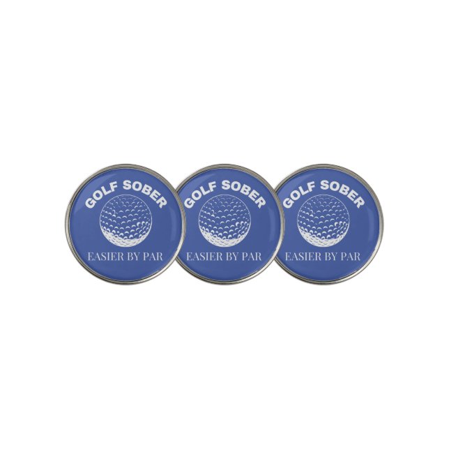 Golf Sober Easier By Par Funny Golfing Quote Case- Ball Marker (3 Up)