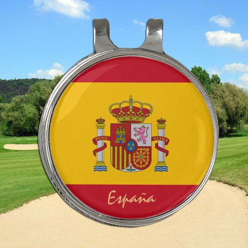 Golf Spain  Spanish Flag Hat clip Ball Marker