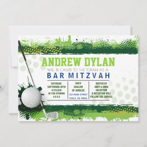 GOLF SPLASH Bar Mitzvah Invitation