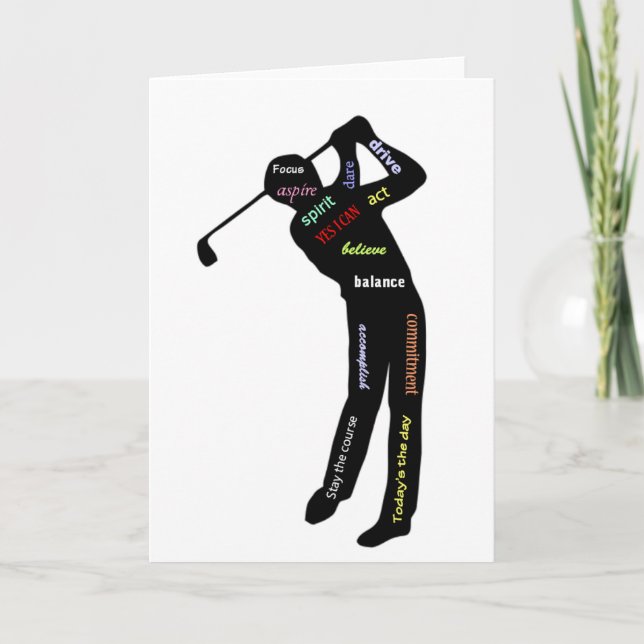 Golf, Sport, Motivational Words Card (Front)