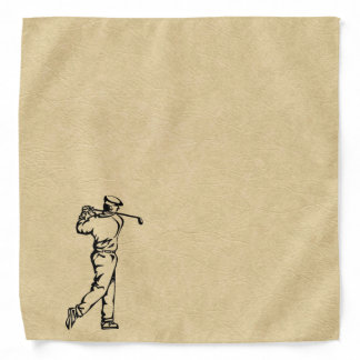 Golf Sports Design on Leather Look Bandana