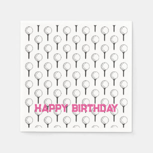 Golf Sports Happy Birthday Classic Balls Tees Fun Napkins