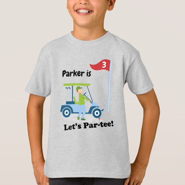 golf sports themed birthday party plain T-Shirt (Front)