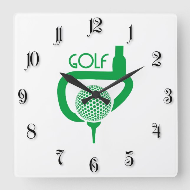 Golf Square Wall Clock (Front)