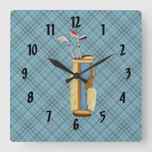 Golf Square Wall Clock