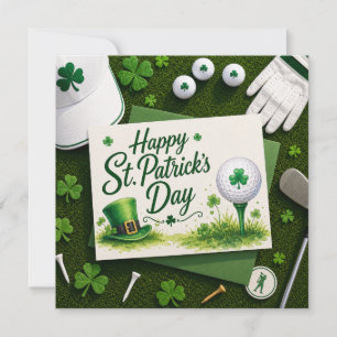 Golf St. Patrick's Day for Golf themed for Golfer Card