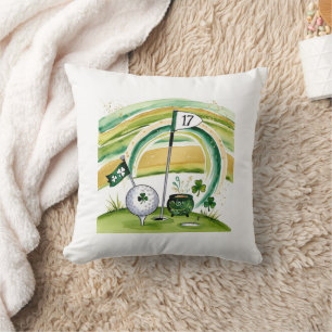 Golf St. Patrick's Day Golf themed for Golfer Throw Pillow