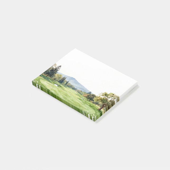 Golf Stationery Collection | Premium Watercolor  Post-it Notes (Angled)