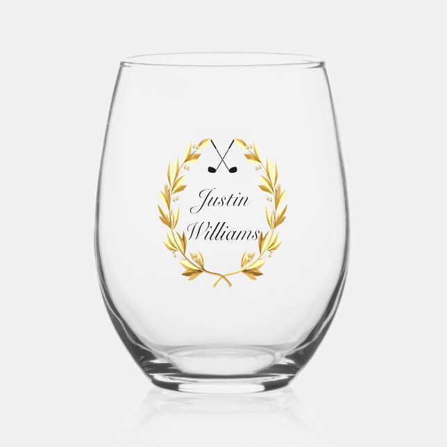 Golf  stemless wine glass (Front)