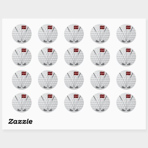 Golf Stickers with Golf Irons, Flag and YOUR TEXT Zazzle
