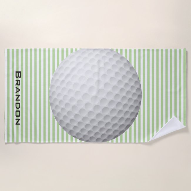 Golf Stripes Design Beach Towel