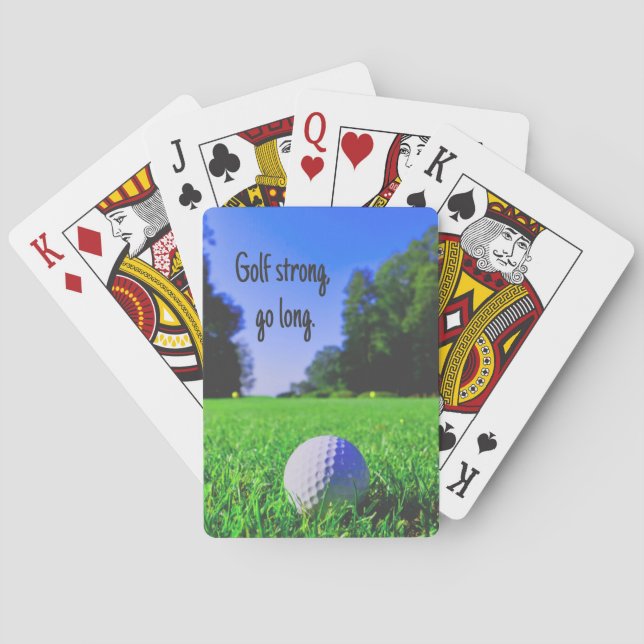 Golf strong go long grass golf ball poker cards (Back)