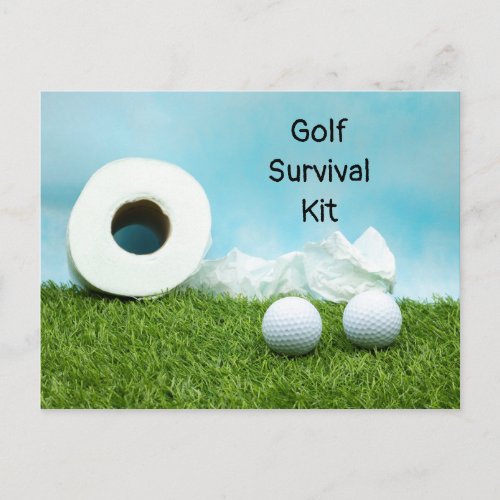 Golf survival kit golf ball toilet tissue paper postcard