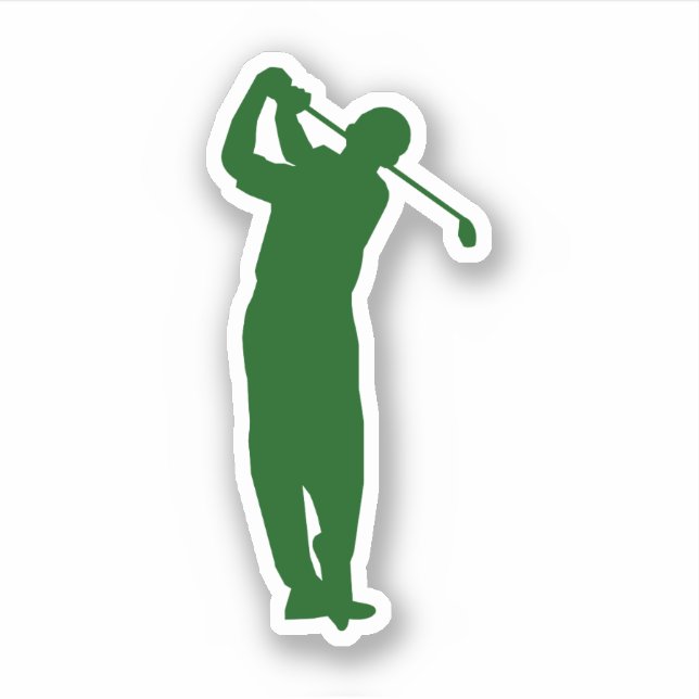 Golf Swing Action Figure Shape Sticker (Front)
