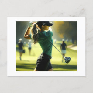 Golf Swing and Miss, Postcard