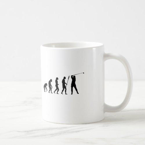 golf swing evolution coffee mug