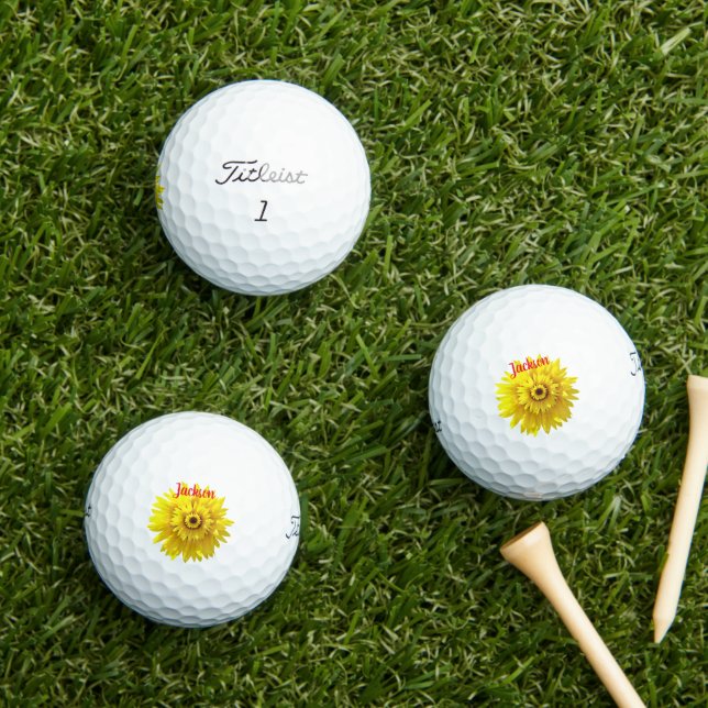 Golf Swing Fun Sunshine Sunflower Golf Balls (Insitu Grass)
