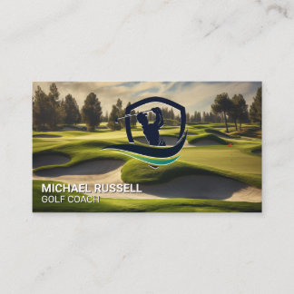 Golf Swing Logo | Golf Course Background Business Card