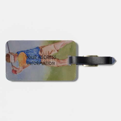 GOLF SWING PERSONALIZED LUGGAGE TAG