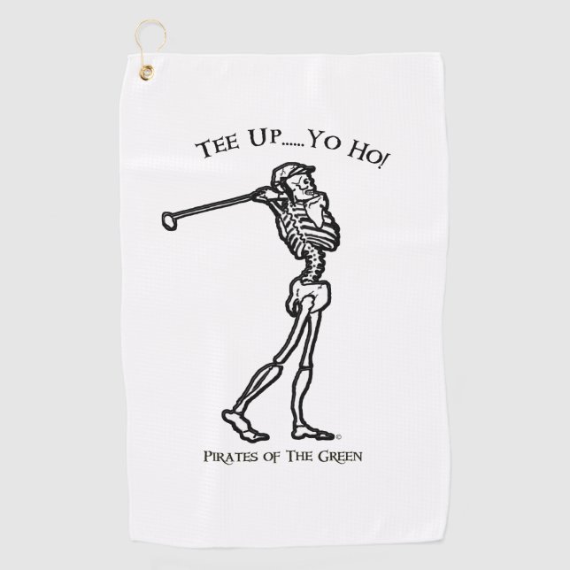 Golf Swing Pirate Skeleton Golf Towel (Front)