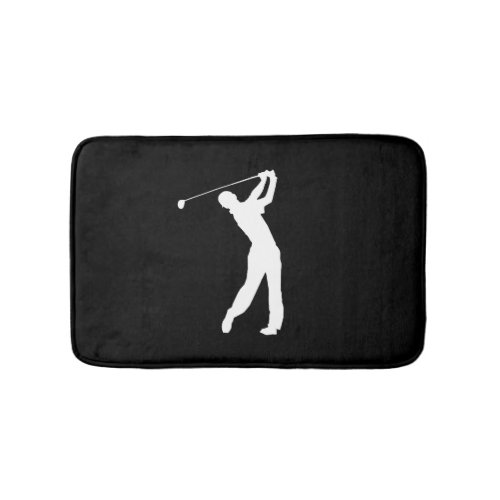 Golf Swinger Customizable Background Color Bathroom Mat