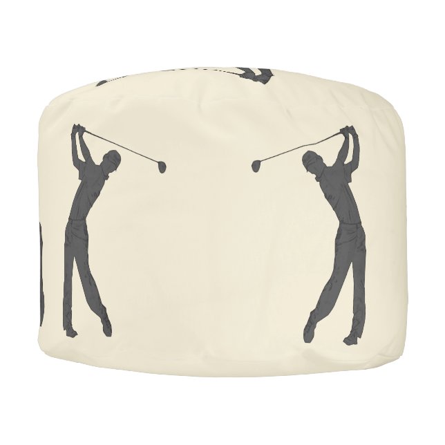 Golf Swinger Customizable Background Pouf (Front)