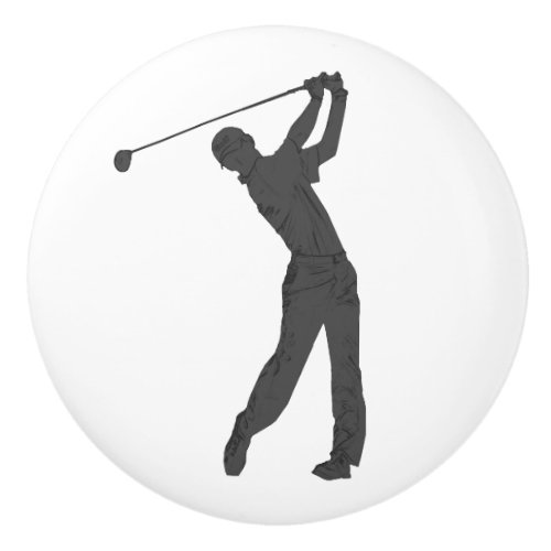 Golf Swinger Customizable Ceramic Knob