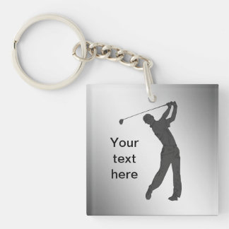 Golf Swinger Customizable Keychain