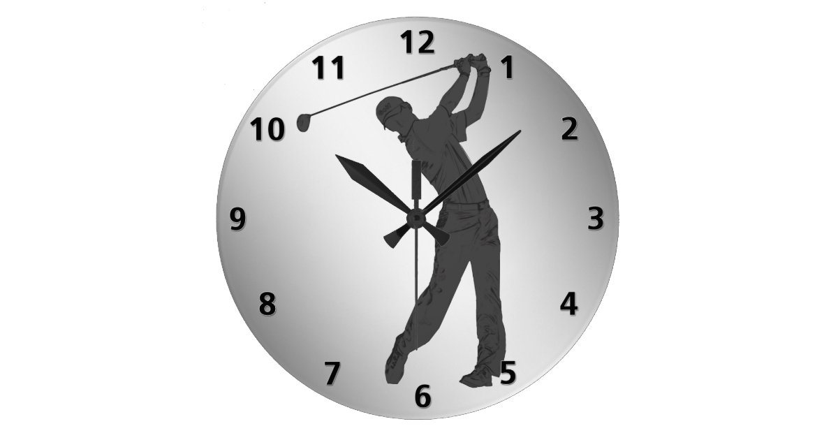 Golf Swinger Customizable Large Clock