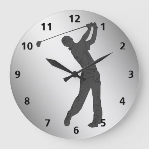 Golf Swinger Customizable Large Clock