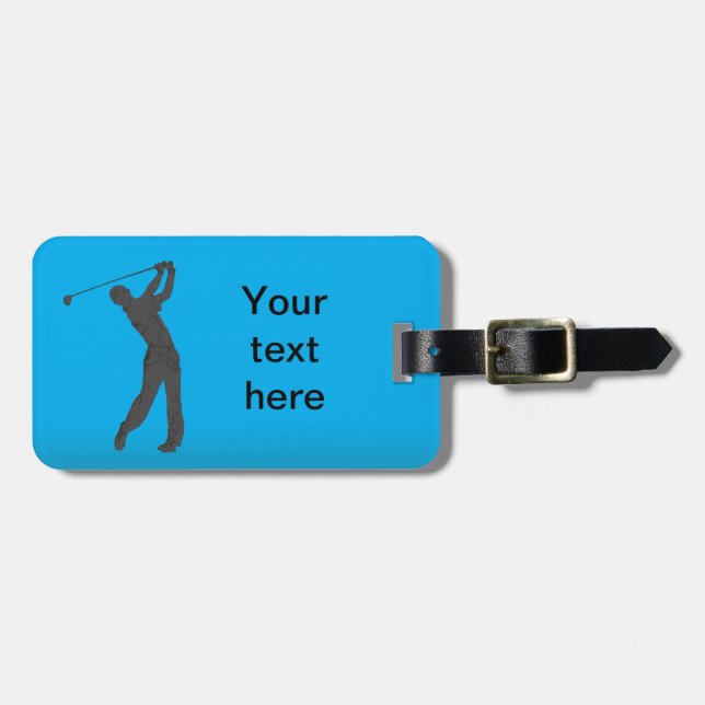 Golf Swinger Customizable Luggage Tag (Front Horizontal)