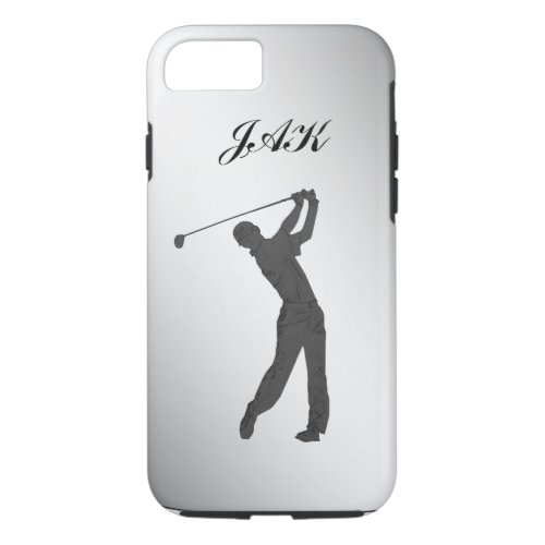 Golf Swinger Customizable Monogram iPhone 87 Case