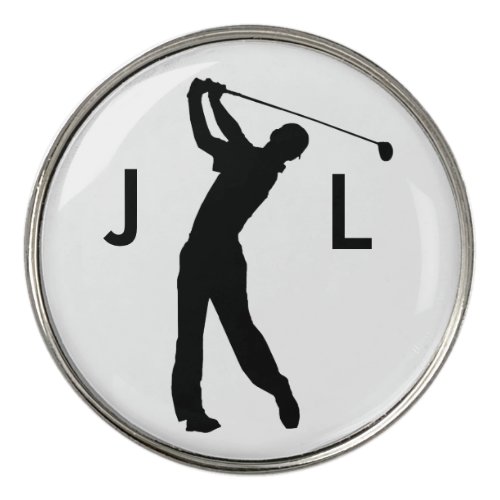 Golf Swinger Customizable Monogram Golf Ball Marker