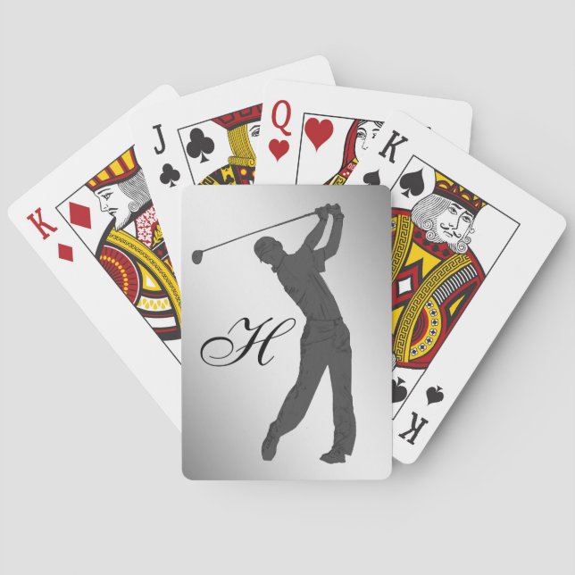 Golf Swinger Customizable Poker Cards (Back)