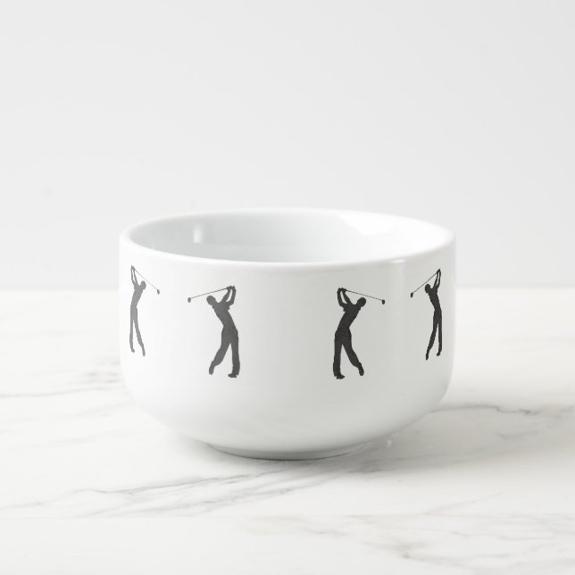 Golf Swinger Customizable Soup Mug (Front)
