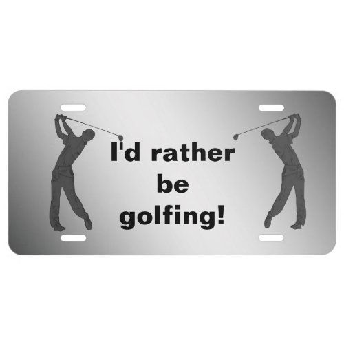 Golf Swinger Customizable Text License Plate