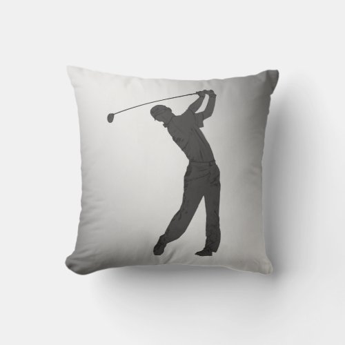 Golf Swinger Customizable Throw Pillow