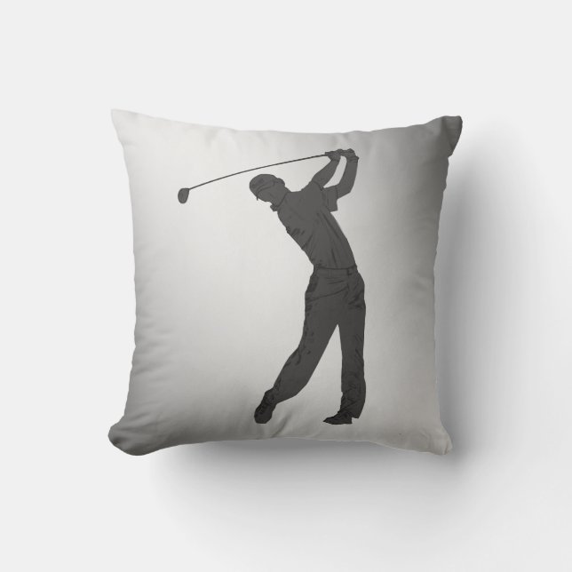 Golf Swinger Customizable Throw Pillow (Front)