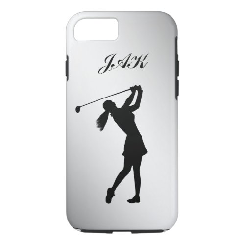 Golf Swinger Female Customizable Monogram iPhone 87 Case