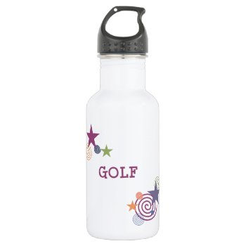 Golf Swirl Water Bottle by PolkaDotTees at Zazzle